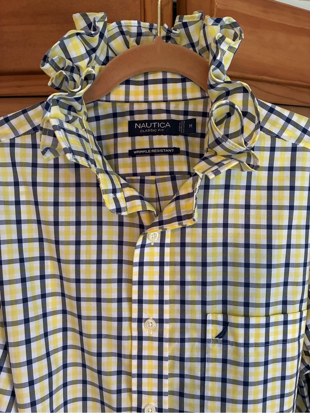 Nautica Yellow and Blue Checked Button-Down Shirt